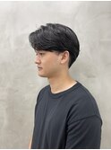 メンズカットメンズセンターパートニュアンスパーマ渋谷学割