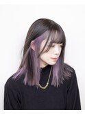 インナーカラー#パープル#ブリーチ#ダブルカラー#浜松#浜北#磐田