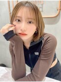 黒髪小顔クラゲヘアーオリーブグレーココアベージュ門前仲町