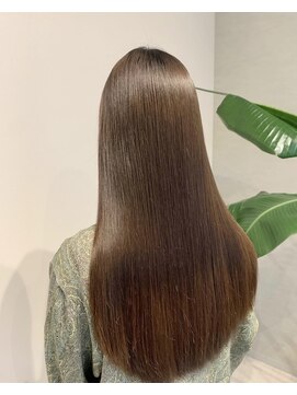 ブリーチなし◎冬のカラーオリーブグレージュ×大人レイヤー