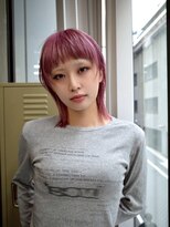 ギークス(GEEKS)&nbsp;【GEEKS渋谷】冬カラー/ピンク/ミディアムレイヤー/オン眉ウルフ