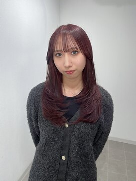 リヴ ヘアサロン(LiV HAIR SALON) ワインレッド×レイヤーカット