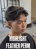 オーバー 町田店(OVER)&nbsp;ハイライト×フェザーパーマ×テーパーフェード