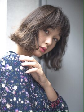 グルグル 下総中山店(GULGUL) 前髪パーマ 立体バング×ルーズウェーブボブ 下総中山