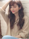 グレージュ/デジタルパーマ/小顔/透明感/ゆるふわロング/高柳