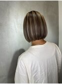 ☆ ベージュ系ハイライトボブ