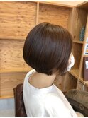 【ひし形ショートボブ】小顔ショート透明感ベージュカラー