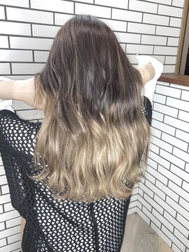 ラフ バイ マグ 南松本(R.A.F. by Mag) 【R.A.F20代30代大人可愛いバレイヤージュグレージュカラー