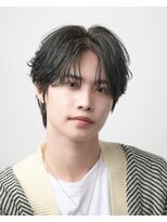 オーシャントーキョー 渋谷神南(OCEAN TOKYO) 韓国ヘアカルマパーマカルマバングセンターパート黒髪ウルフ