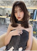 韓国ヘアグレージュカラーブリーチ無し髪質改善イヤリングカラー