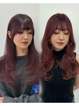 クオリア(qualia) レッド系カラーのレイヤーカット