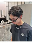 自然なくせを活かしたフェザーショート/メンズカット