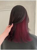 【YOKE】インナーカラーピンクワイドバングミディアムレイヤー