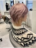 ハイトーンメンズ　ホワイトピンク　ニュアンスカラー　MOMO