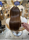 イメチェン外ハネボブ美髪ワイドバングミディアム縮毛矯正ボブ
