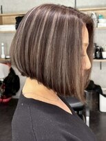 エガオ 藤沢店(EGAO)&nbsp;30代40代前下がりボブ白髪ぼかしハイライトグレージュレイヤー