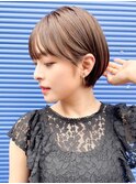 大人ガーリー×前髪ありショートブリーチなしチョコレート[立川]