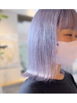 リノショアーズ 日本大通り店(RINOSHORES) ハイトーンブリーチトリプルカラースタイリストSHIORI/パープル