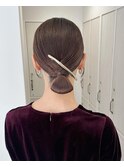 タイトアレンジヘアセットシンプルアレンジミディアムシニヨン