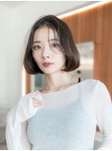 20代30代大人かわいい/シルキーベージュ/ストレートボブ/前髪
