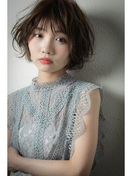 カバーヘア イヴ 戸頭店(COVER HAIR EVE) モノトーングレージュくせ毛風マッシュヘアーw戸頭20代30代40代