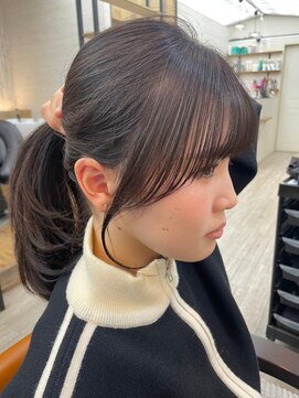 ナンバー ブラオ 名古屋栄(N° blao) 顔まわり レイヤーカット 韓国風前髪カット ウォームブラウン