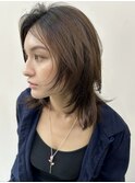 ニュアンスパーマウルフ/ミディアムレイヤー/二子玉川美容室