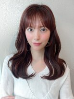 アフロート ディル(AFLOAT D'L) みきなセミロングぱっつん前髪ワイドバングおくれ毛韓国ヘア大人