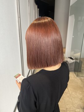 ビーヒアナウ 金沢県庁店(BE HERE NOW) 縮毛矯正×オレンジカラー