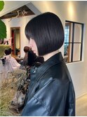 大人ショートボブ丸みショートカットマッシュショート前髪あり