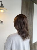 ウェーブ巻き×フォギーベージュ