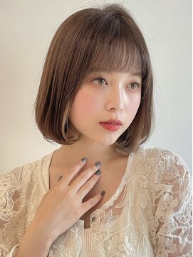 ステアケース 武蔵小杉店(stair:case) ミルクティーベージュナチュラルボブ大人かわいいインナーカラー