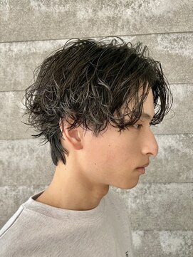 ニアウ 伊勢崎連取店(Niau) メンズマッシュウルフシャドウパーマメンズパーマ