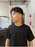 MEN’S HAIR/ブルーブラック/フェザーパーマ/心斎橋