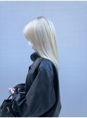 抜きっぱなしホワイトブロンドヘアー/ブリーチありダブルカラー