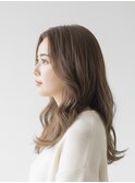 #セミロング・ニュアンスゆるふわウェーブパーマ20代30代銀座