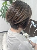 ショートカットイルミナカラー20代30代40代グレージュ堺東
