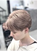 ミルクティーグレージュマッシュメンズブリーチメンズハイトーン