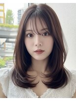 ミンクス 銀座店(MINX)&nbsp;【MINX齊藤】ミディアムレイヤー 前髪 シースルー