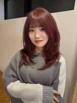 ディーン ジュスィ 栄店(DEAN JECY)&nbsp;1ブリーチできるワインレッド×レイヤーカット