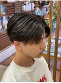 メンズ毛流れセンターパート