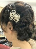 【髪結い処　櫟】編み込みヘアアレンジ和服用