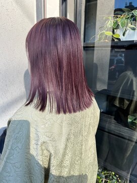 ロダット 横浜(LODAT by little) ブリーチピンクカラー切りっぱなし ミディアム【LODAT横浜】