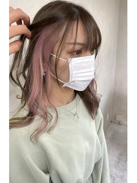 アジールヘア 東上野店(agir hair) 20代30代40代くびれエアリーカール韓流インナーピンクカラー小顔