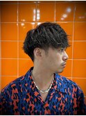 ツイスメンズパーマッシュ束感ツーブロメッシュ