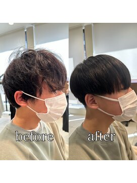 アッシュ 大泉学園店(Ash) 縮毛矯正ツーブロック刈り上げマッシュ