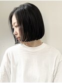 ショートボブ/ウエットヘア/オリーブベージュ/レイヤーカット/a