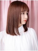 前髪パーマモーヴピンク姫カットレイヤースタイルY越谷20代30代