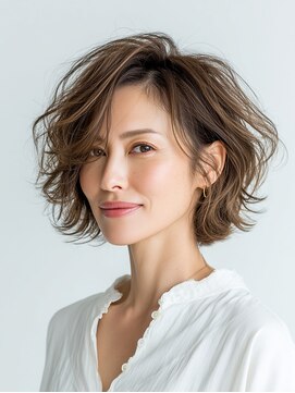 クラゲヘアー/小顔/ココアベージュ/オリーブグレー/川西