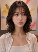 デジタルパーマくびれミディアムパーマくびれボブパーマ外ハネ